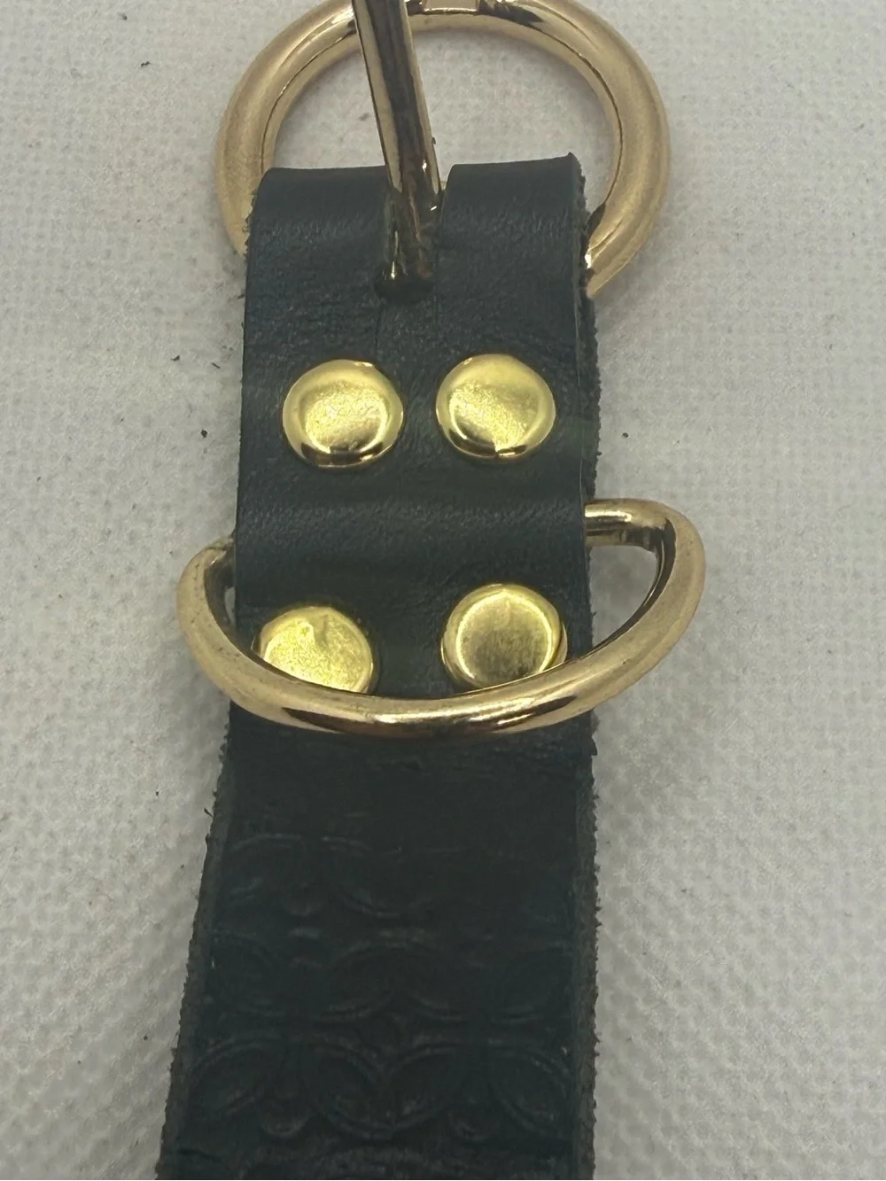 Handmade Leather Dog Collar with Gold Hardware
